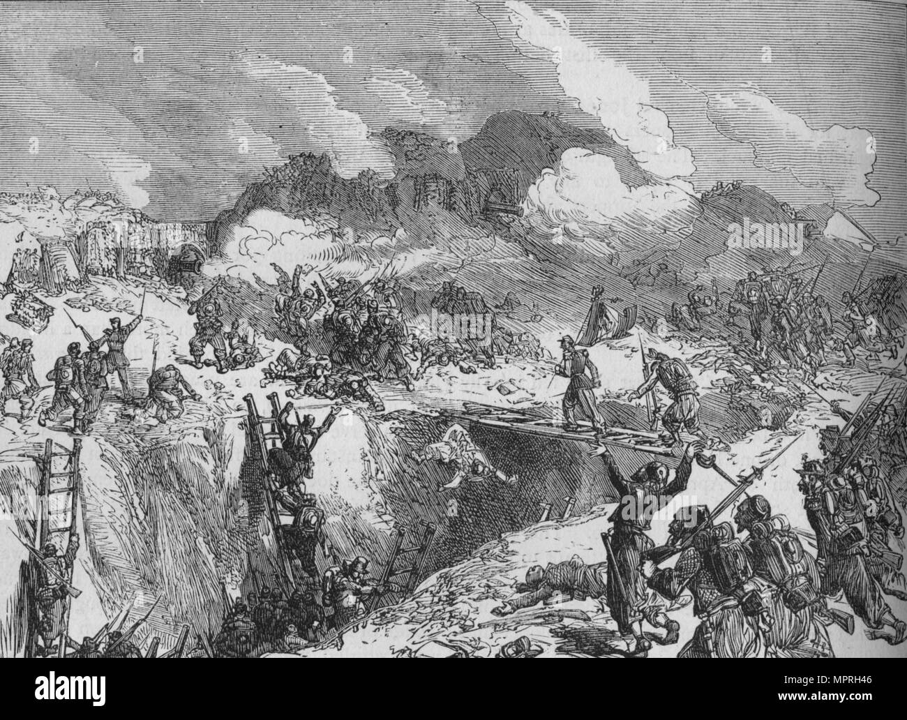 'Französische Angriff auf die Malakhoff', c 1880. Artist: Unbekannt. Stockfoto