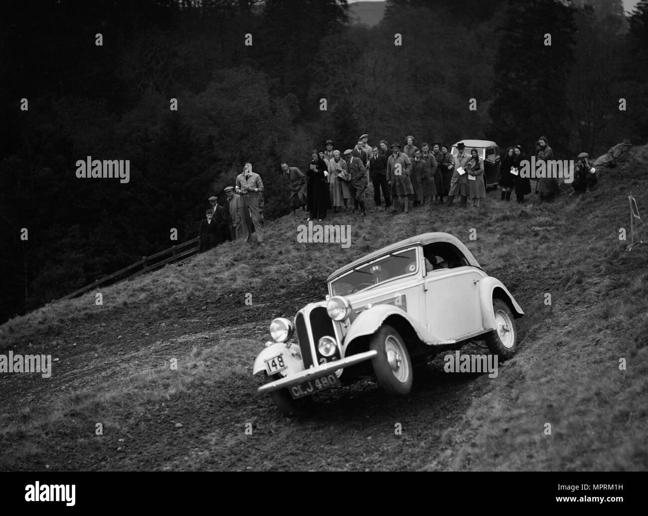 Frazer-Nash BMW von LEC Halle in der MCC-Edinburgh Versuch, Roxburghshire, Schottland, 1938 konkurrieren. Artist: Bill Brunell. Stockfoto