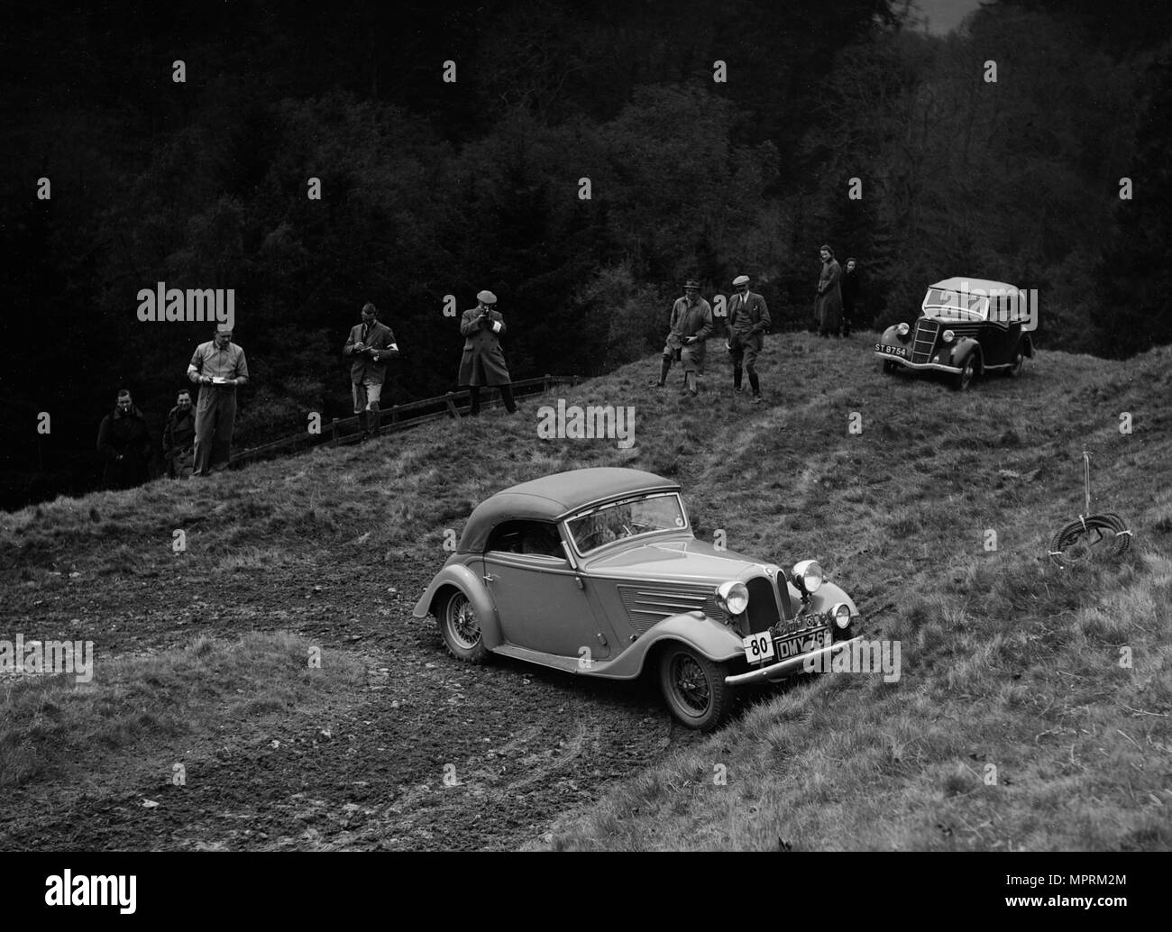 Frazer-Nash BMW von EB Wadsworth in der MCC-Edinburgh Versuch, Roxburghshire, Schottland, 1938 konkurrieren. Artist: Bill Brunell. Stockfoto