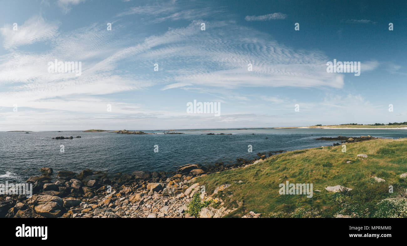 Frankreich, Bretagne, Landeda, Dünen de Sainte-Marguerite, Küstenlandschaft Stockfoto