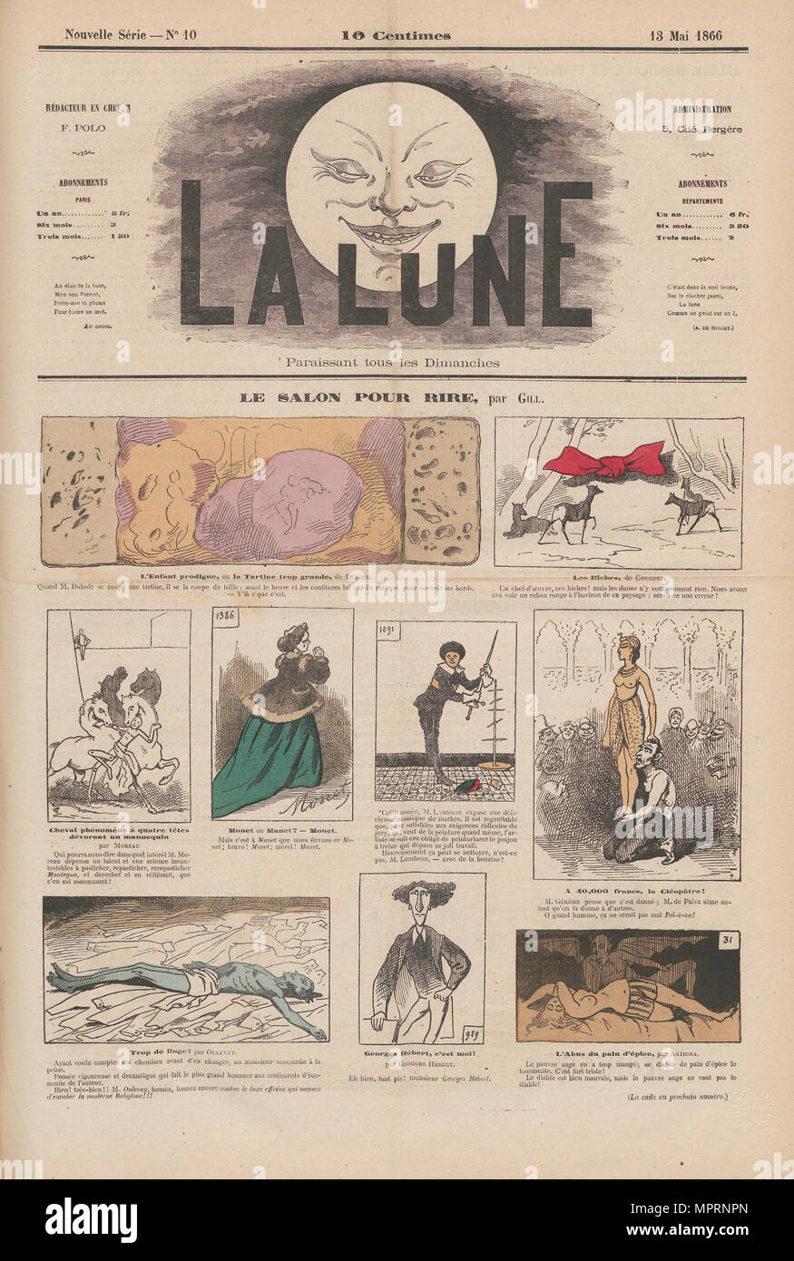Le Salon pour rire, 13. Mai 1866, La Lune, 2, 1866, Nr. 10, 1866. Stockfoto