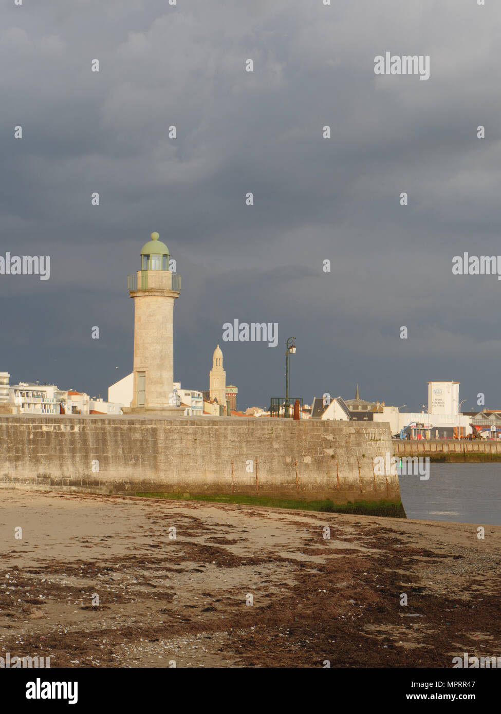 Leuchtturm in Saint-Gilles-Croix-de-Vie, Vendée, Frankreich Stockfoto