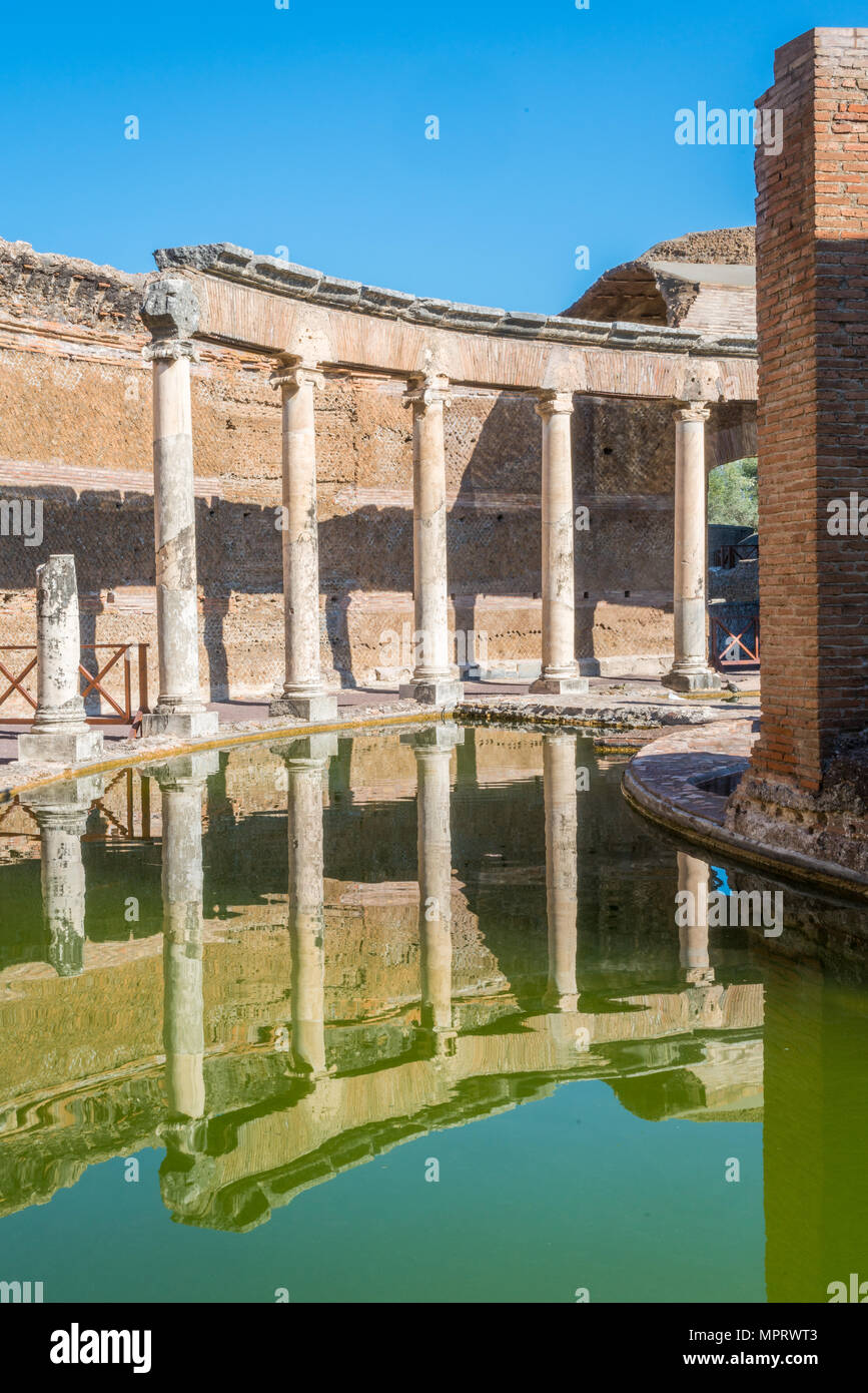 Die Hadriansvilla, großen Römischen archäologischen Komplex im Tivoli in der Provinz Rom in der italienischen Region Latium. Stockfoto