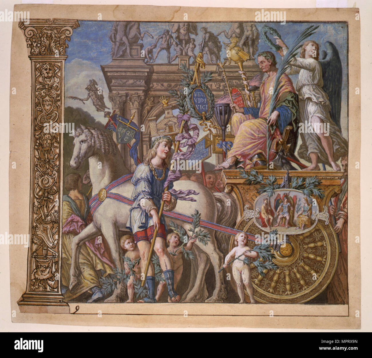 Veni, vidi, vici. Triunphus Caesaris (Der Triumph der Julius Caesar). Stockfoto