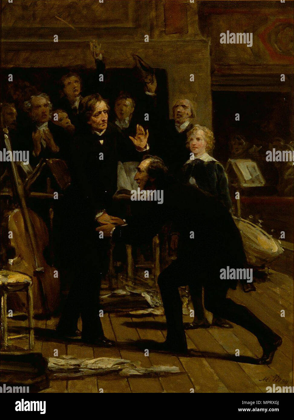 Hommage von Paganini zu Berlioz am Konzert des 16. Dezember 1838. Stockfoto