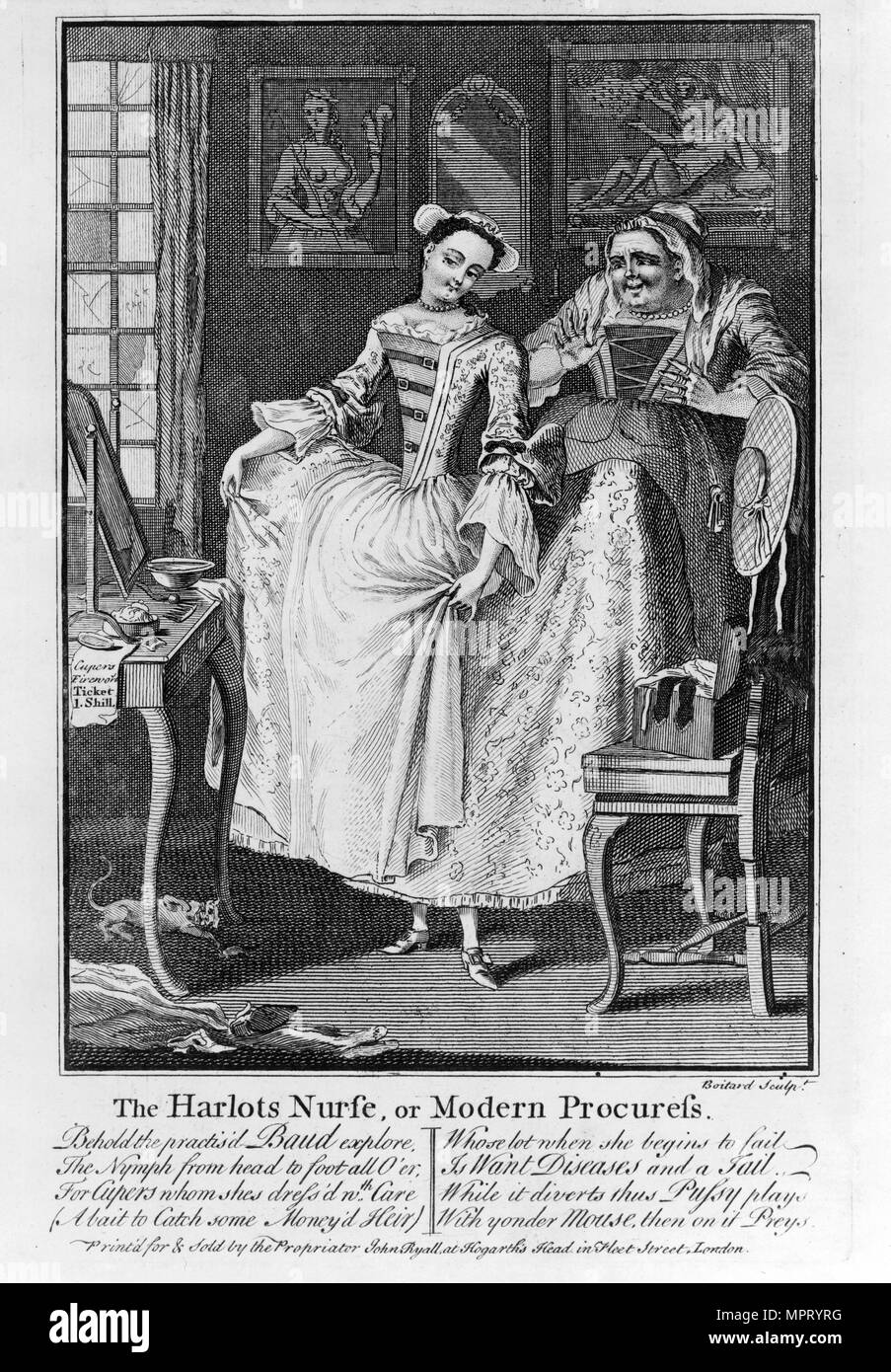 Huren Krankenschwester oder modernen Procuress, 1750. Stockfoto