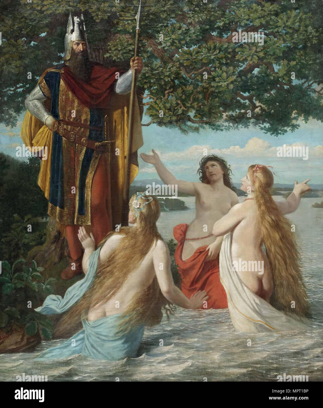Hagen und die Rheintöchter, C. 1916. Stockfoto