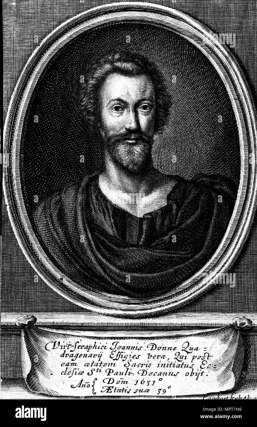 Portrait der Dichter John Donne (1572-1631), 1633. Stockfoto