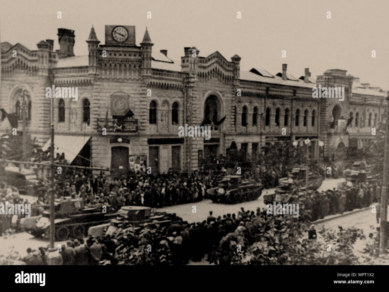 Die sowjetische Rote Armee in Chişinău, 1940, 1940. Stockfoto