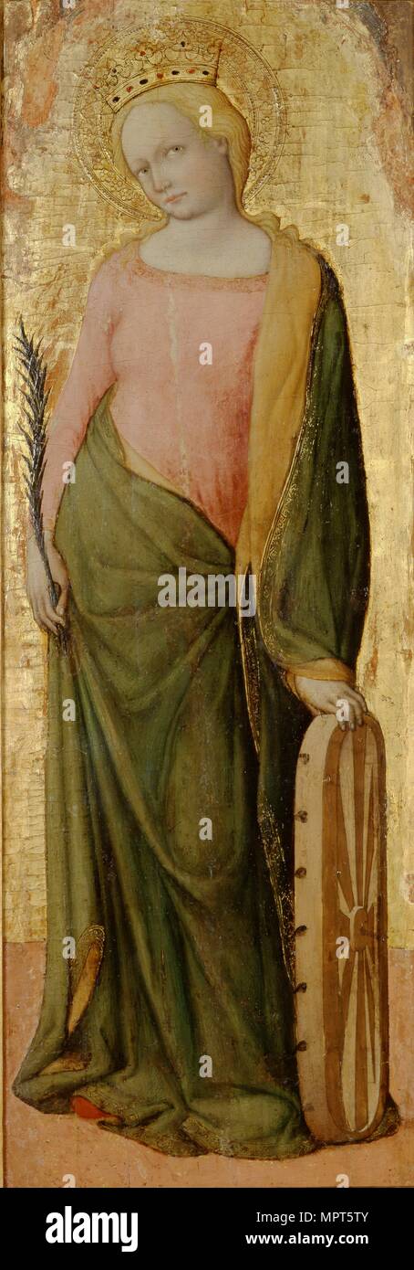Der hl. Katharina von Alexandria, c 1443-1468. Artist: Francesco de Franceschi. Stockfoto