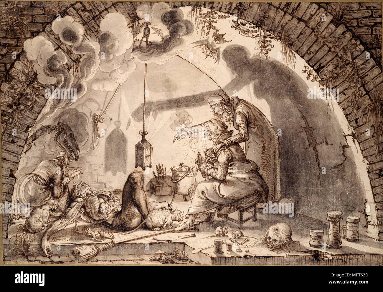 Ein Hexen Küche, c1600. Artist: Jacques de Gheyn II. Stockfoto