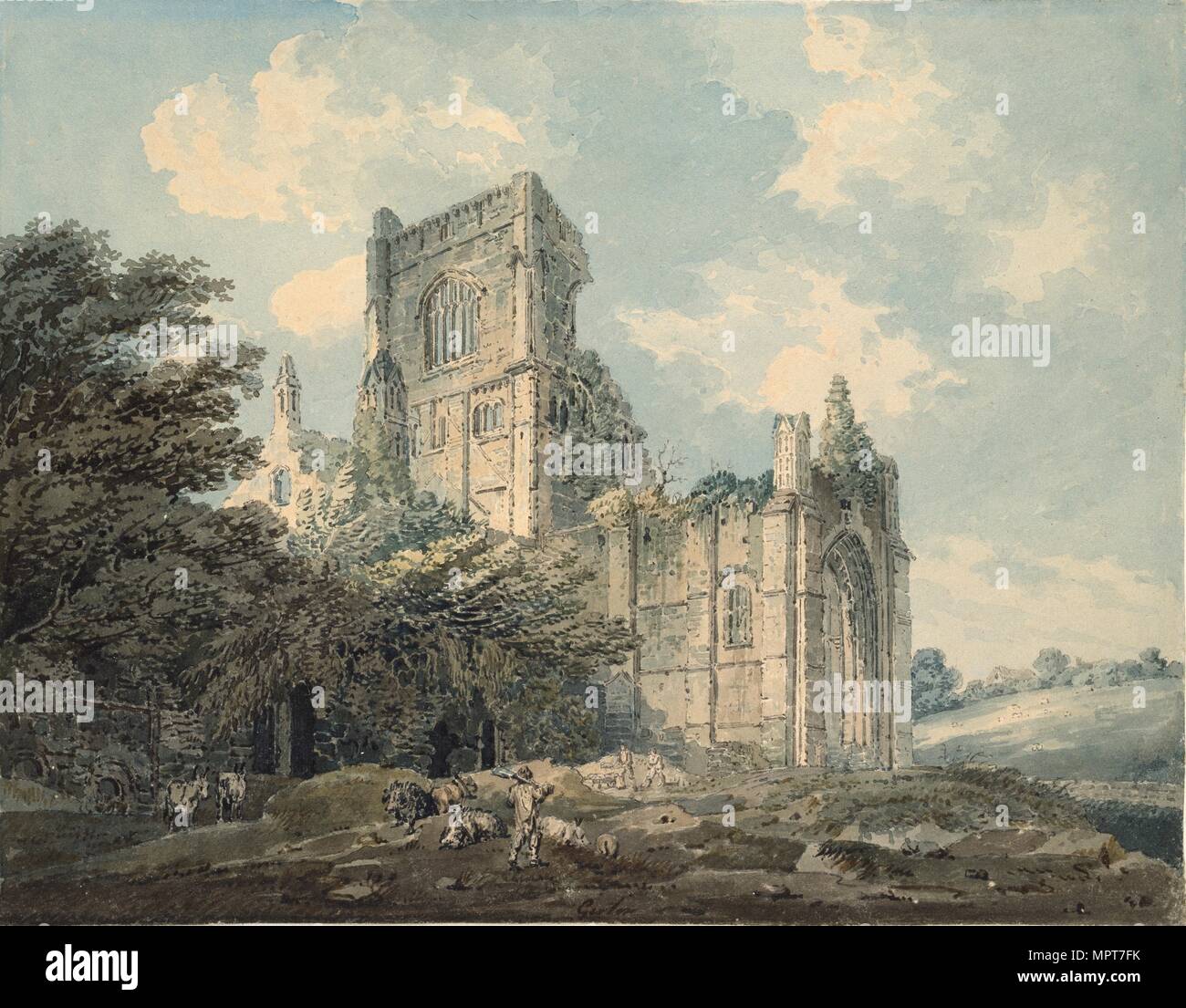 Kirkstall Abbey, Yorkshire, c 1790-1802. Artist: Thomas Girtin. Stockfoto