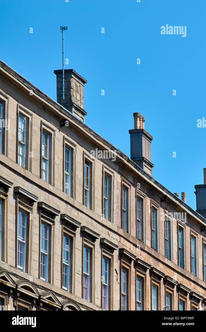 Nahaufnahme eines typischen viktorianischen Architektur in Glasgow. Stockfoto