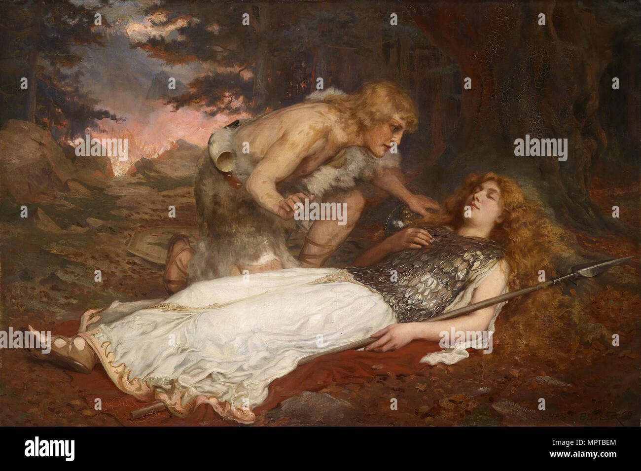 Siegfried und Brünnhilde. Stockfoto