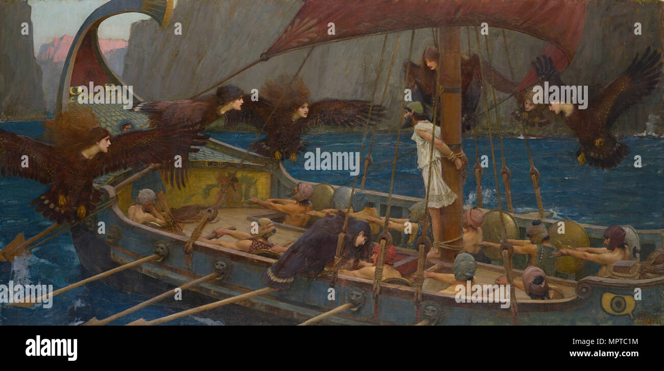Odysseus und die Sirenen. Stockfoto