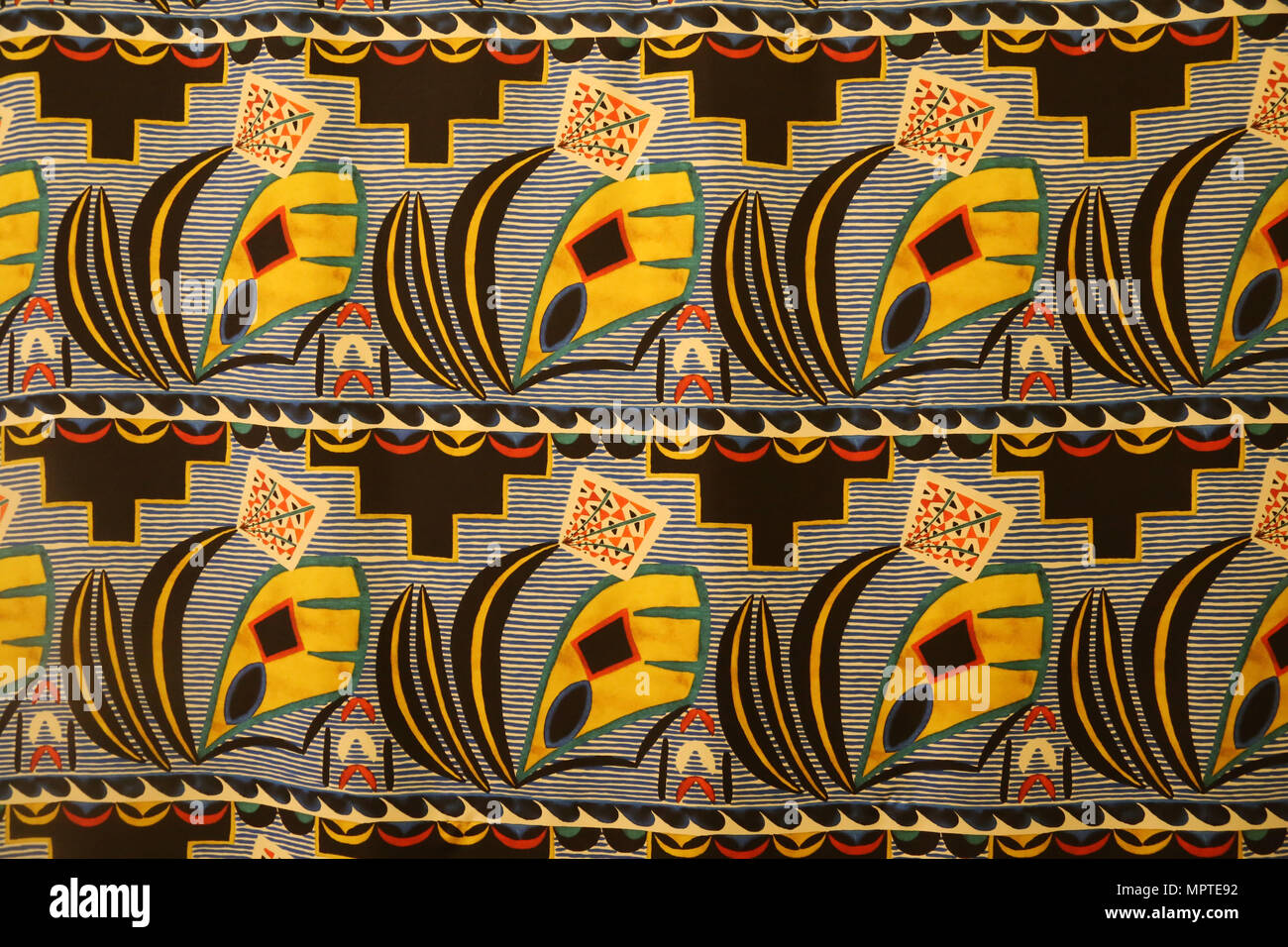 Textile Design mit indianischen Motiven, ca 1923. Stockfoto