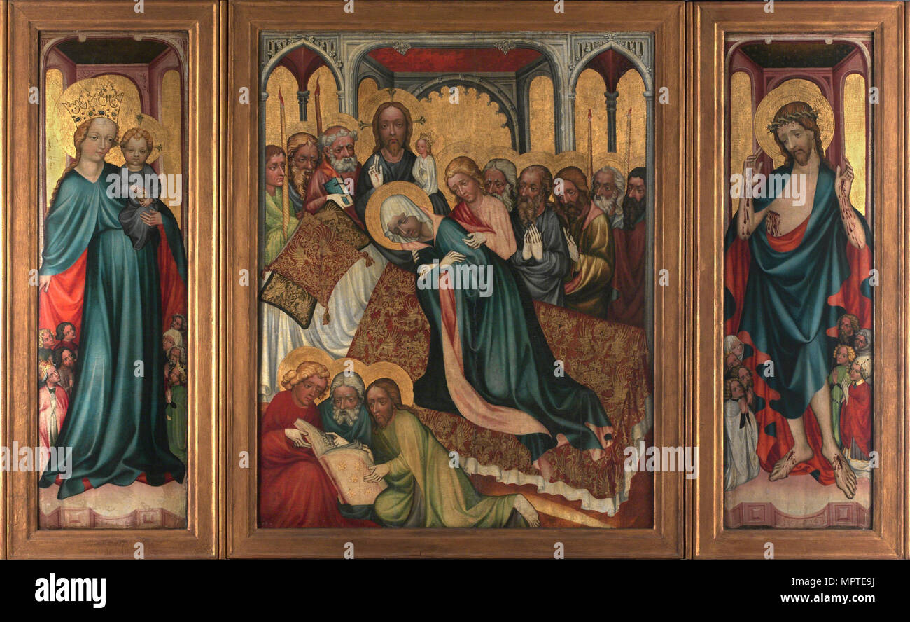 Der Tod der Jungfrau. Die roudnice Altarbild, c 1410. Stockfoto