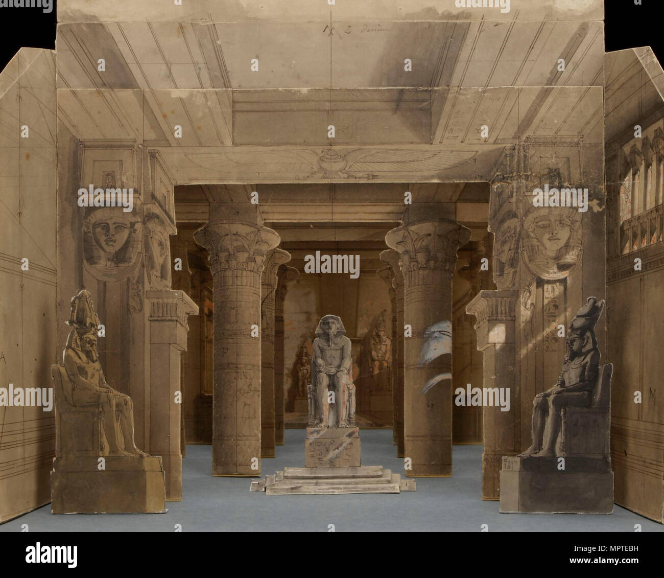 Bühnenbild für die Oper Aida von Giuseppe Verdi, Paris, Théâtre National de l'Opéra, 22.03.1880, 188 Stockfoto