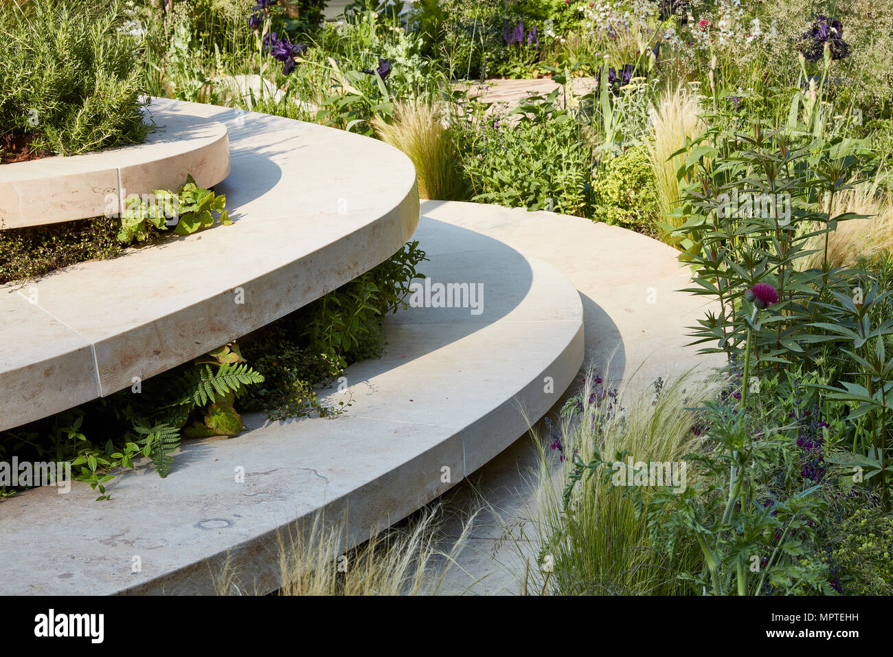 RHS und NHS Wohlfühlen Garten Stockfoto