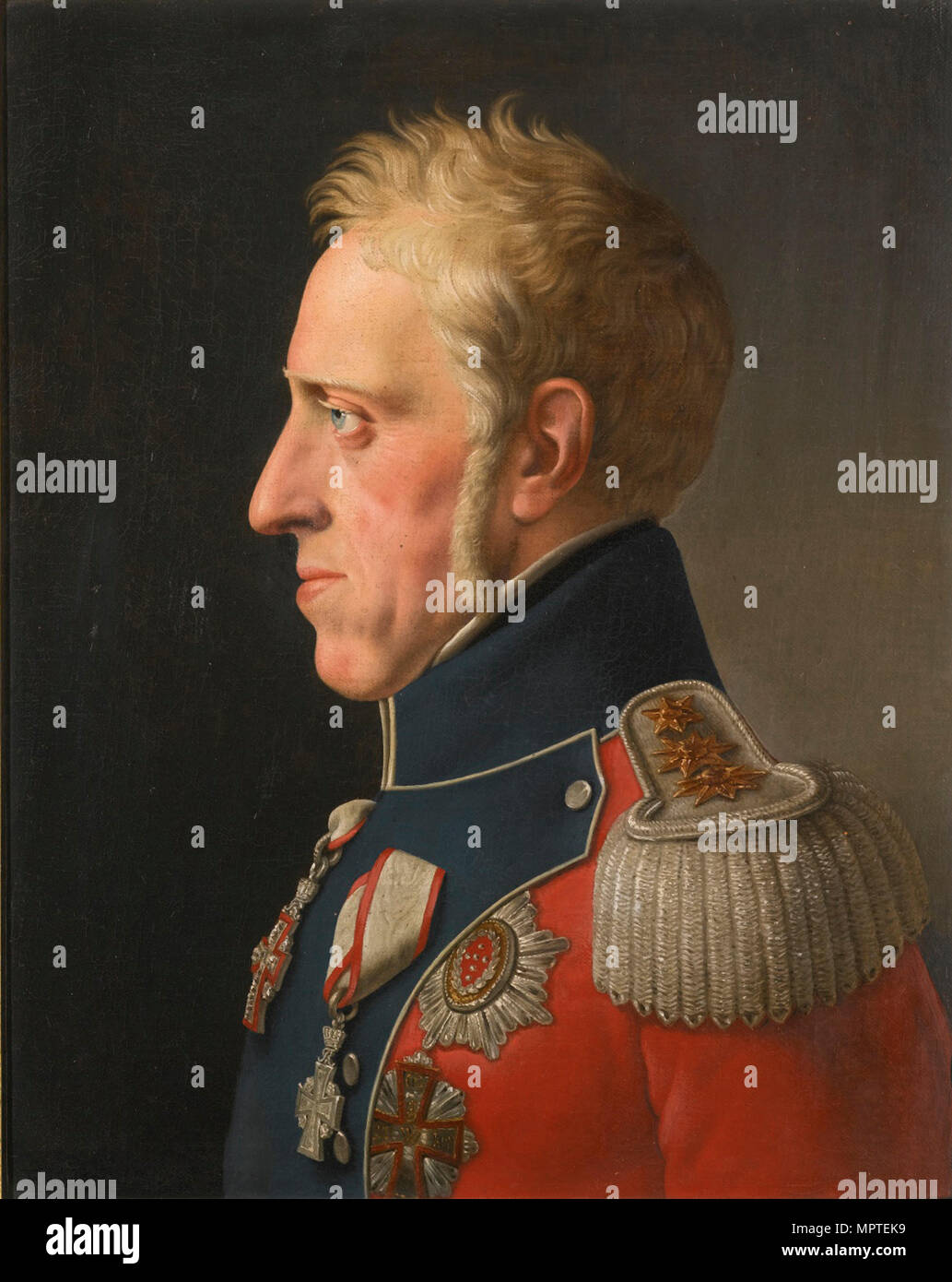 Porträt von Friedrich VI. von Dänemark (1768-1839), 1820. Stockfoto