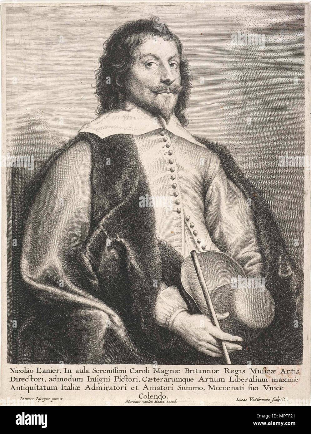 Portrait des Komponisten Nicholas Lanier (1588-1666), erste Hälfte des 17. Cen.. Stockfoto
