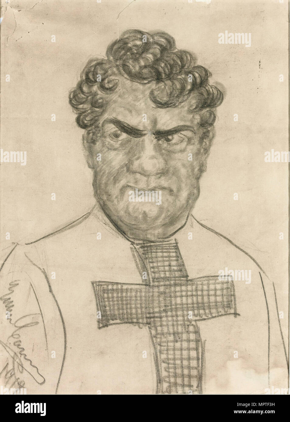 Self-Karikatur in der Rolle des Don Alvaro in La forza del destino Oper von Giuseppe Verdi, 1918. Stockfoto