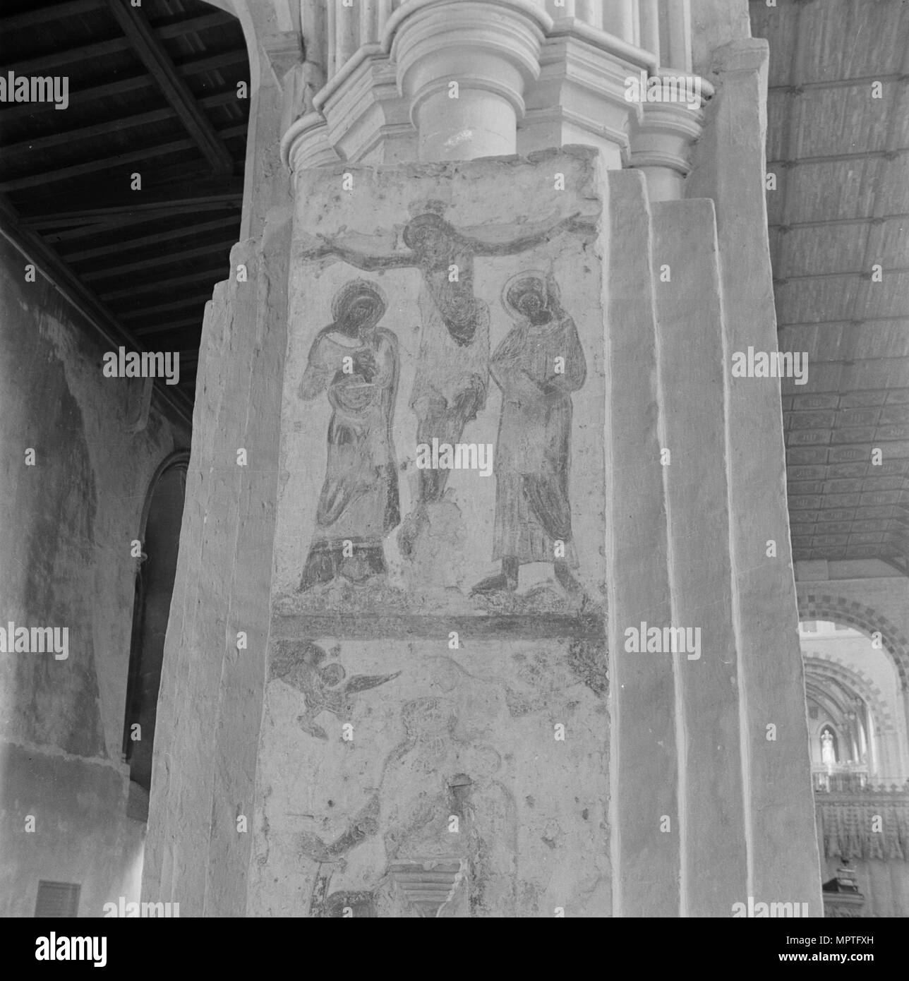 Wandmalerei, Abtei St. Albans, Hertfordshire, 1945-1980. Artist: Eric de Maré. Stockfoto