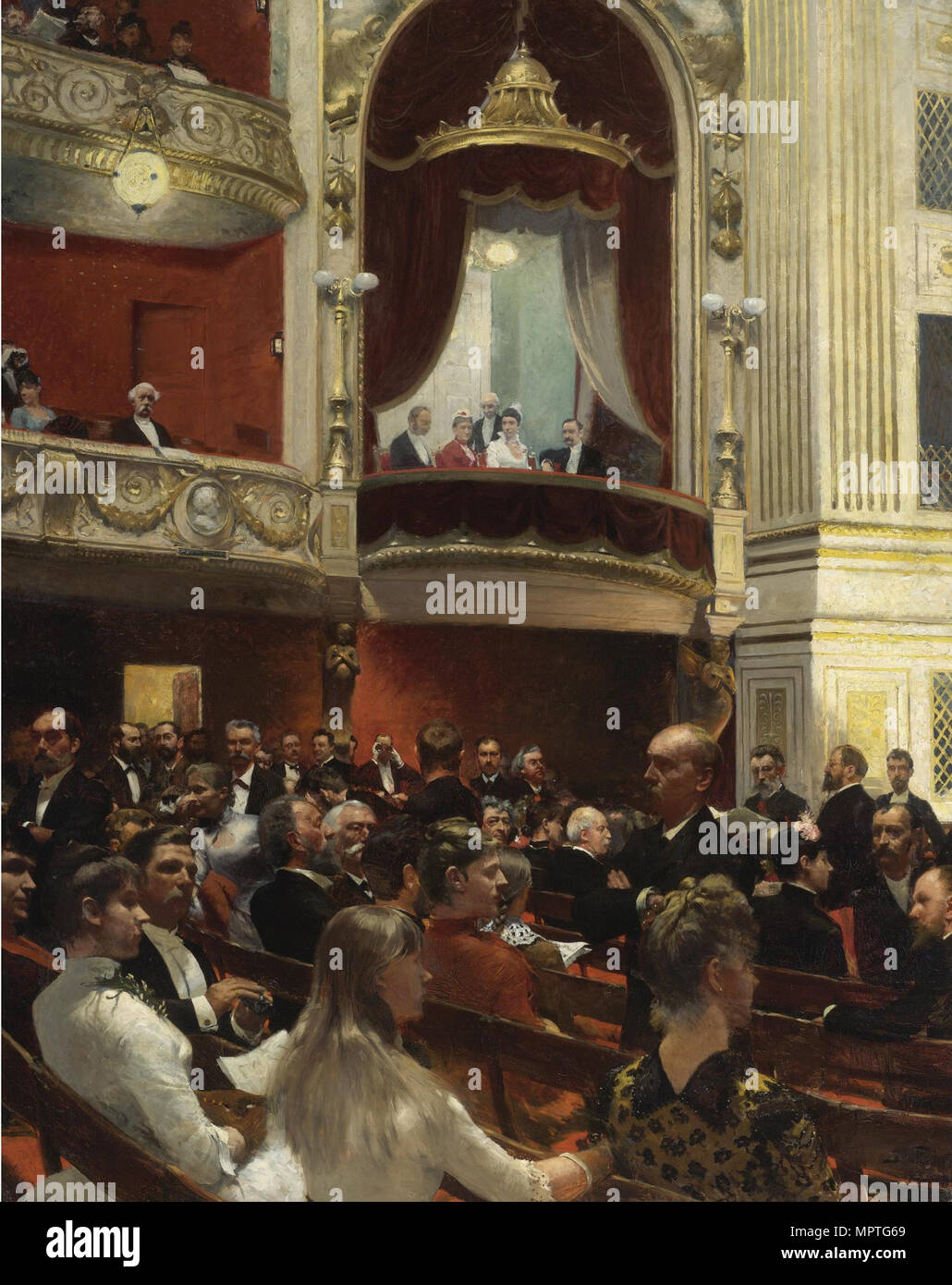 Ein Abend im Königlichen Theater Kopenhagen, 1887-1888. Stockfoto
