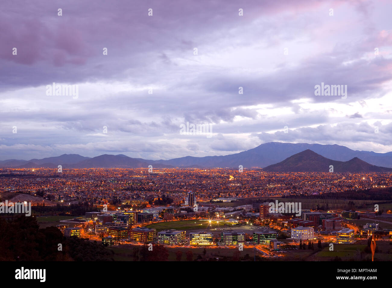 Business Center und der Westseite der Stadt, Huechuraba, Santiago, Chile Stockfoto
