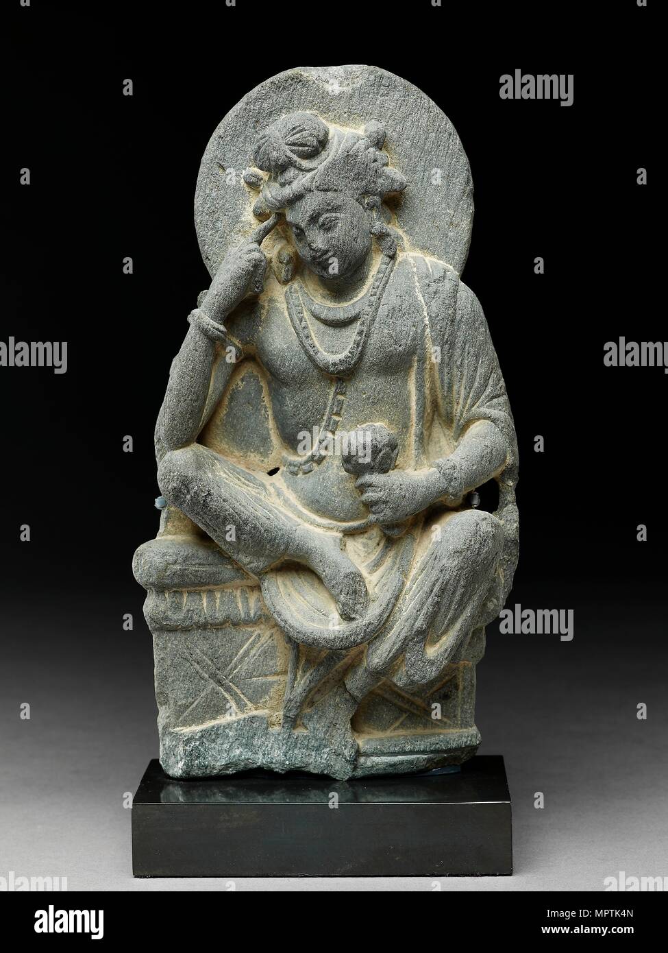 Abbildung von Avalokiteshvara in nachdenklicher Pose, 3. Artist: Unbekannt. Stockfoto