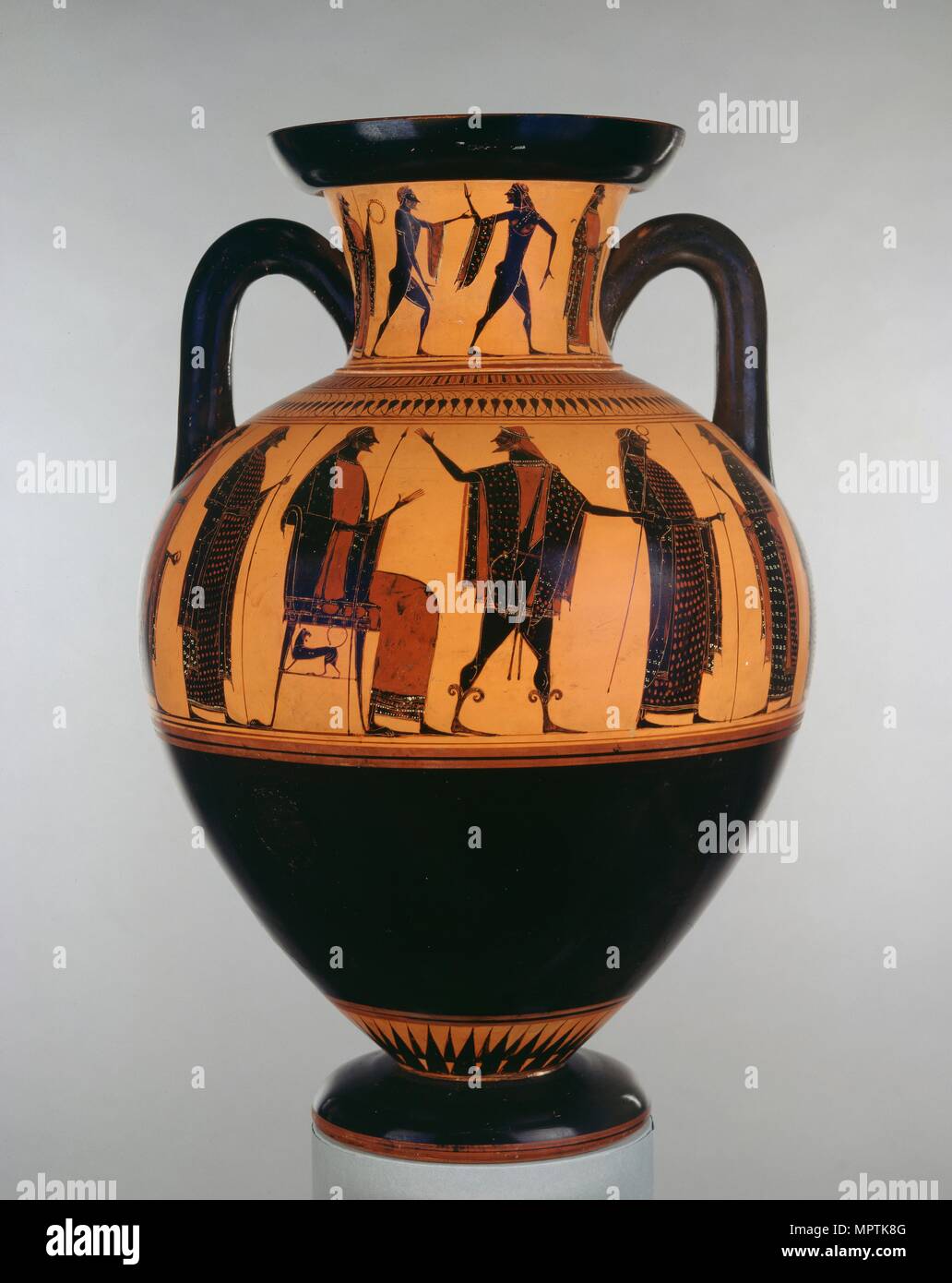 Dachgeschoss schwarz - Abbildung Hals Amphore, c540BC. Artist: Affecter. Stockfoto