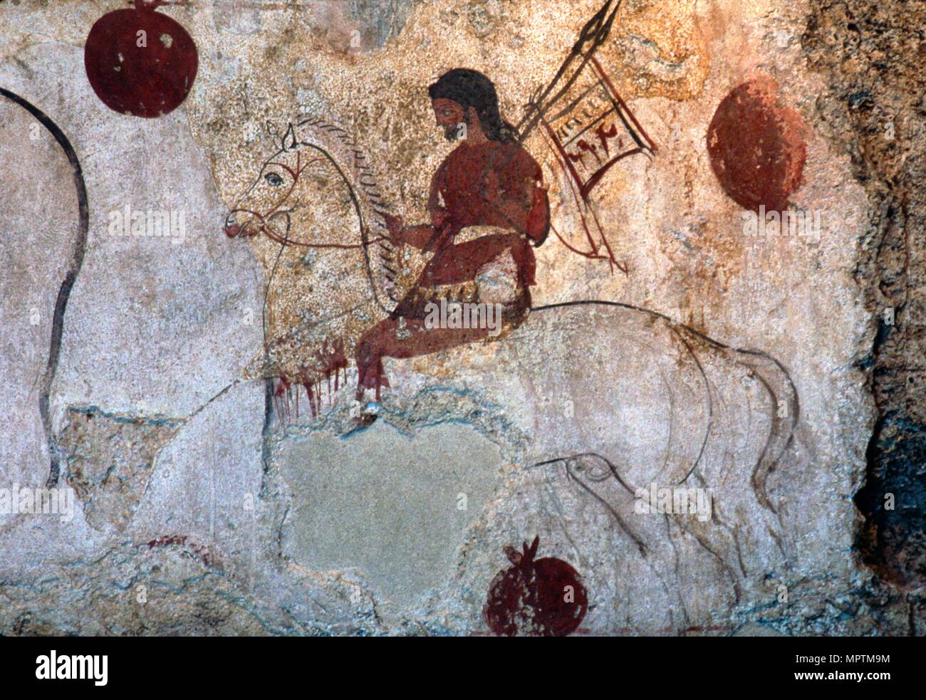 Rückkehr von einem Krieger, Lucan grab Malerei, Paestum, c 4. vorchristlichen Jahrhundert. Artist: Unbekannt. Stockfoto