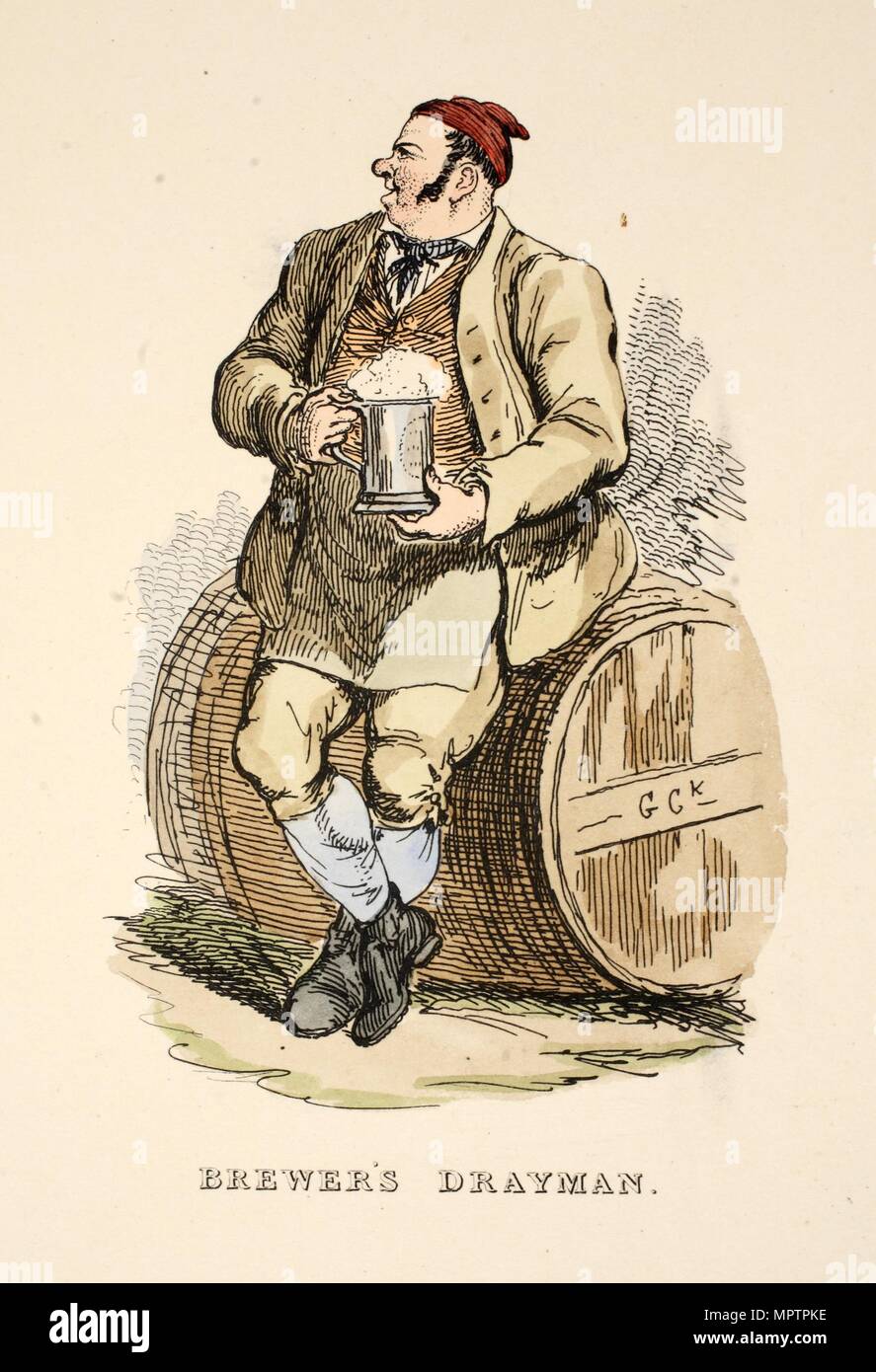 Brewer's Drayman von The Gentleman's Pocket Magazin, 1827. Stockfoto