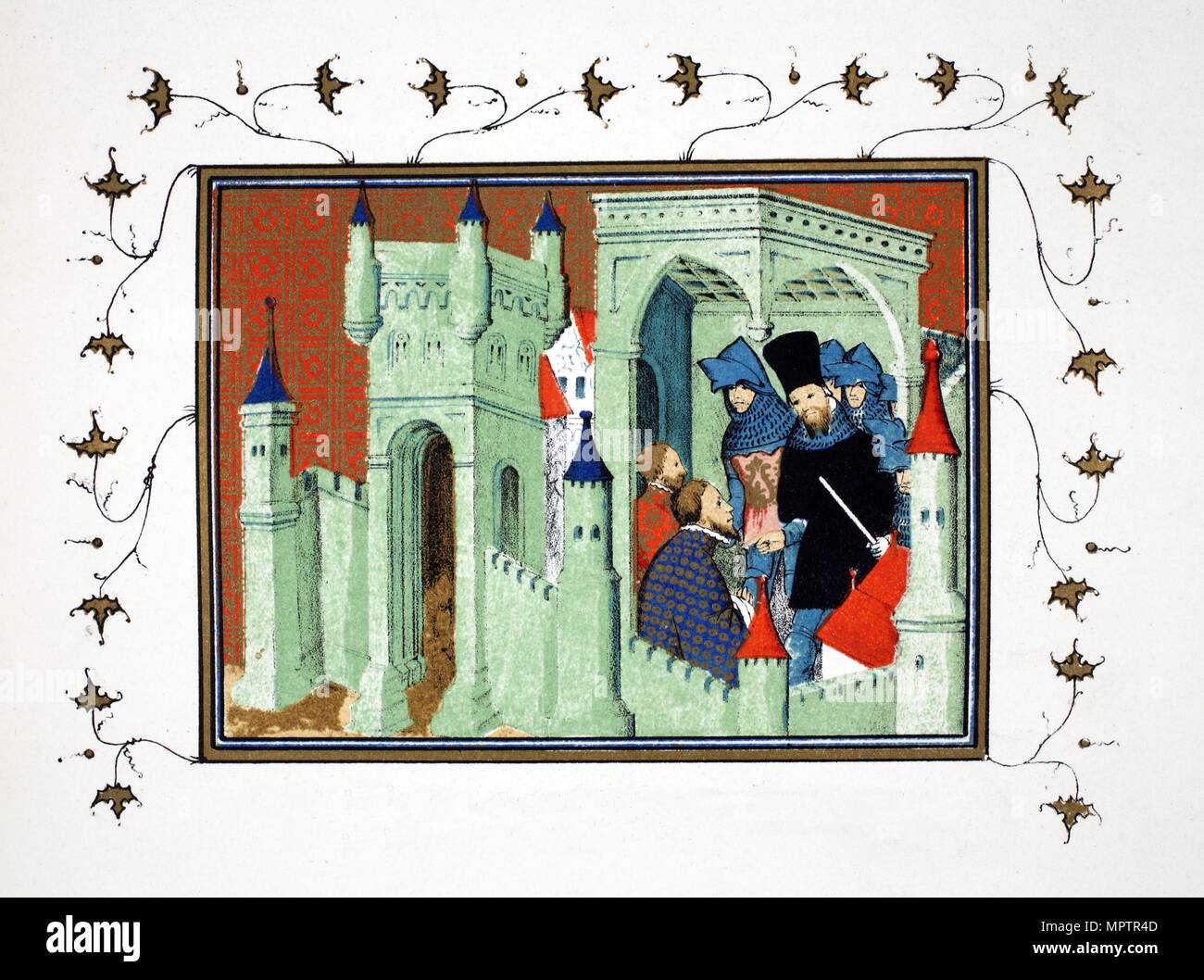 Herzöge von Exeter und Surrey Ausliefern der Nachricht des Königs den Herzog von Lancaster, 19. Stockfoto