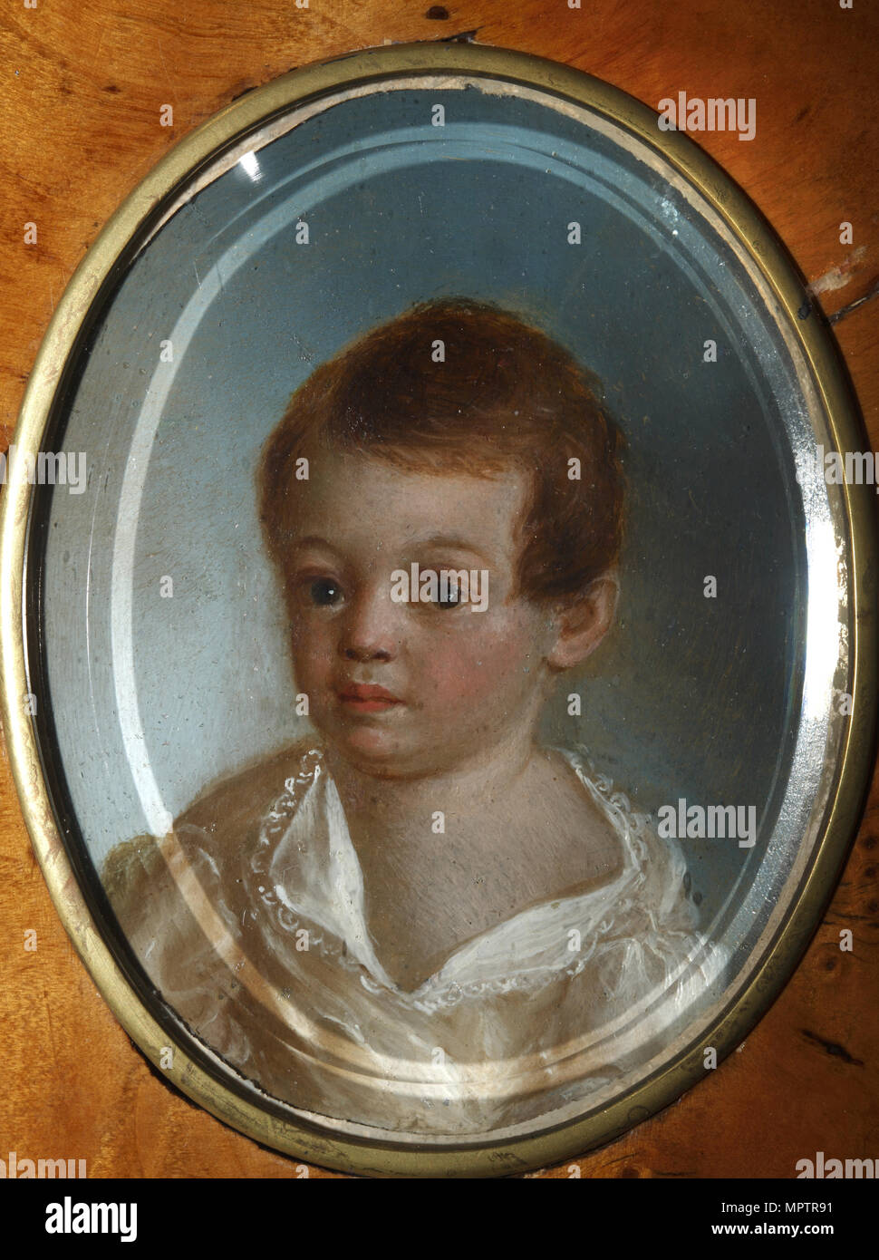 Porträt des Dichters Alexander Sergejewitsch Puschkin (1799-1837) als Kind. Stockfoto