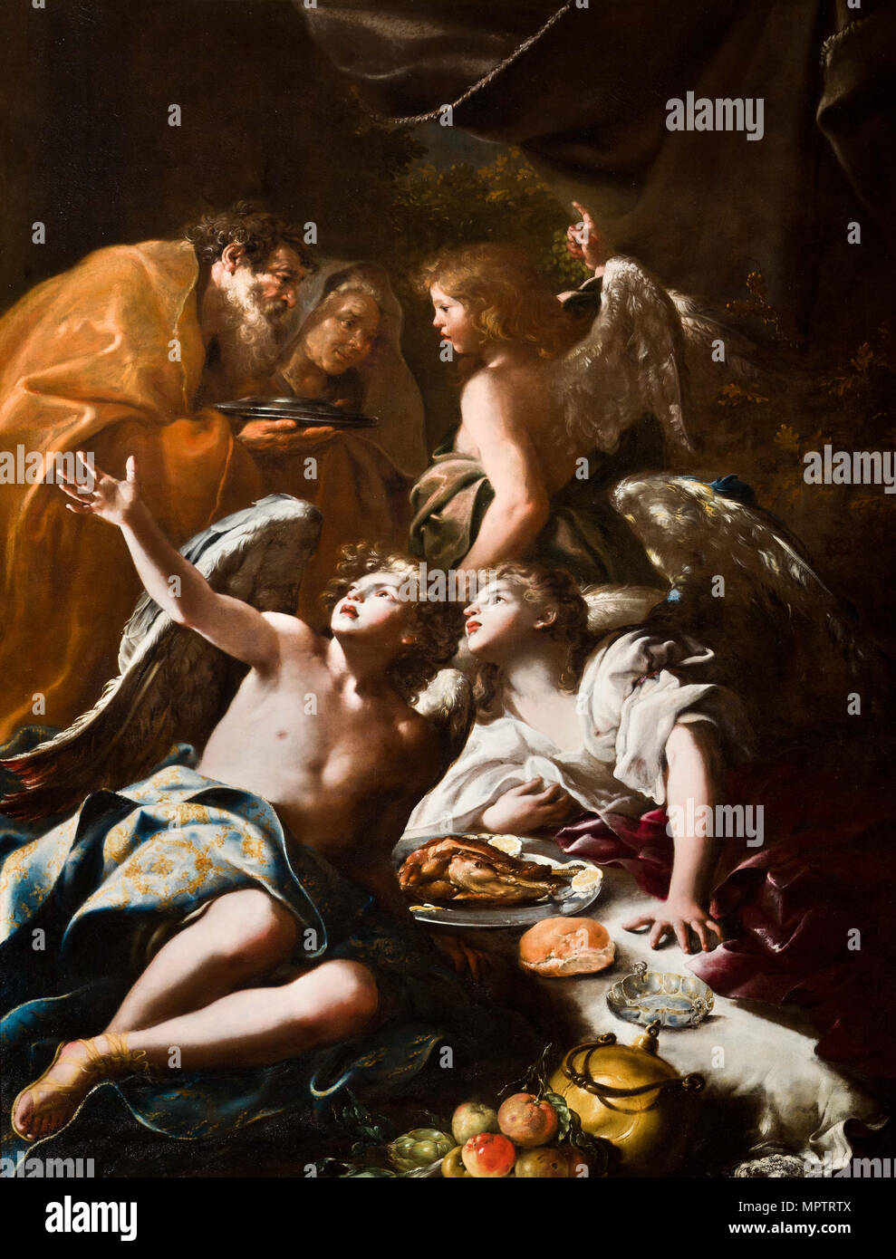 Abraham und die Drei Engel. Stockfoto