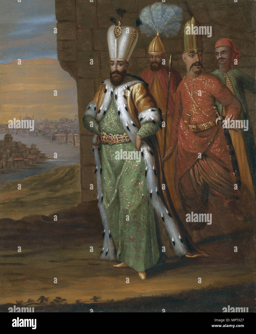 Sultan Ahmed III. (1673-1736) und seinem Gefolge. Stockfoto