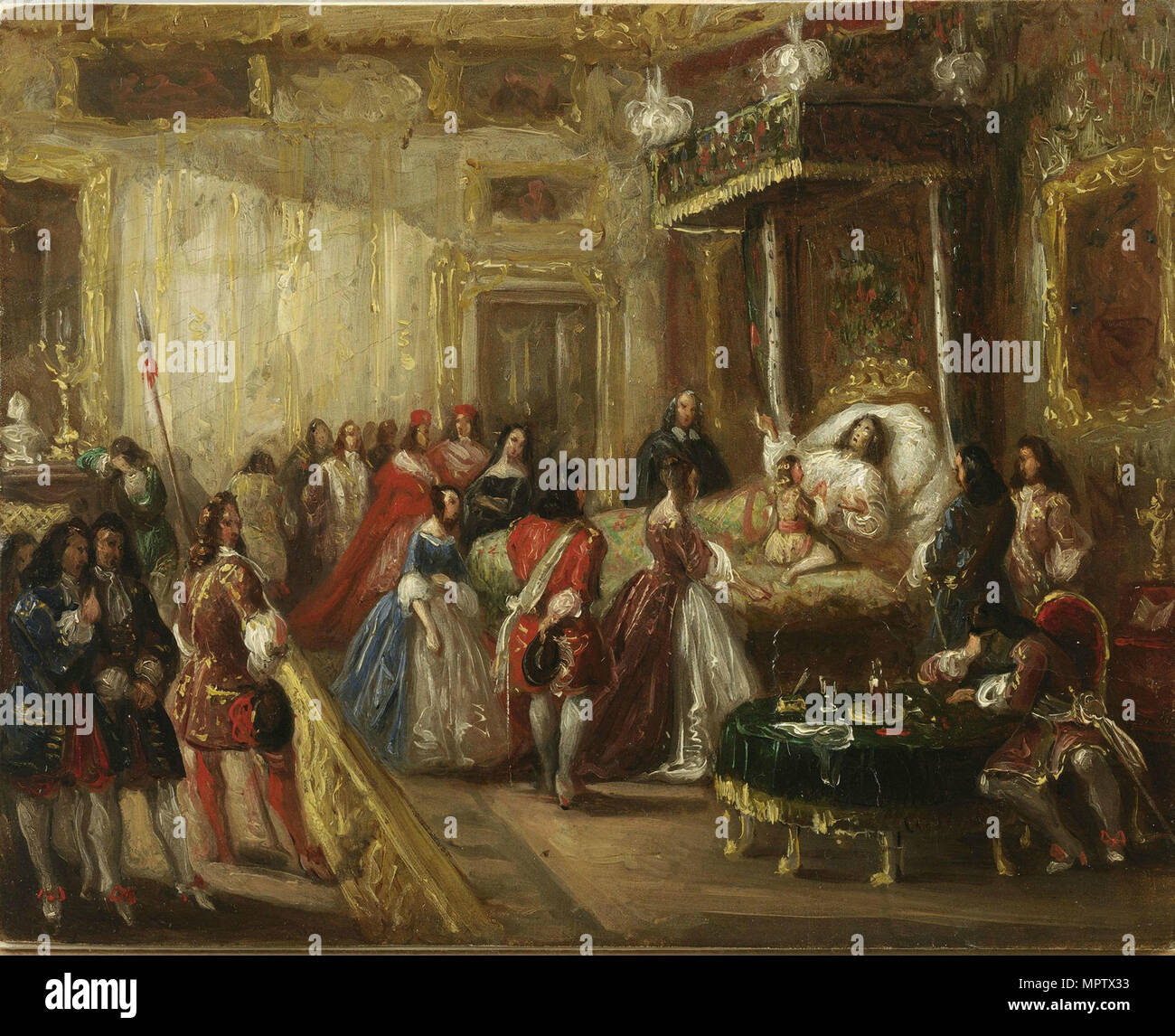 Der Tod von Ludwig XIV. in Versailles. Stockfoto