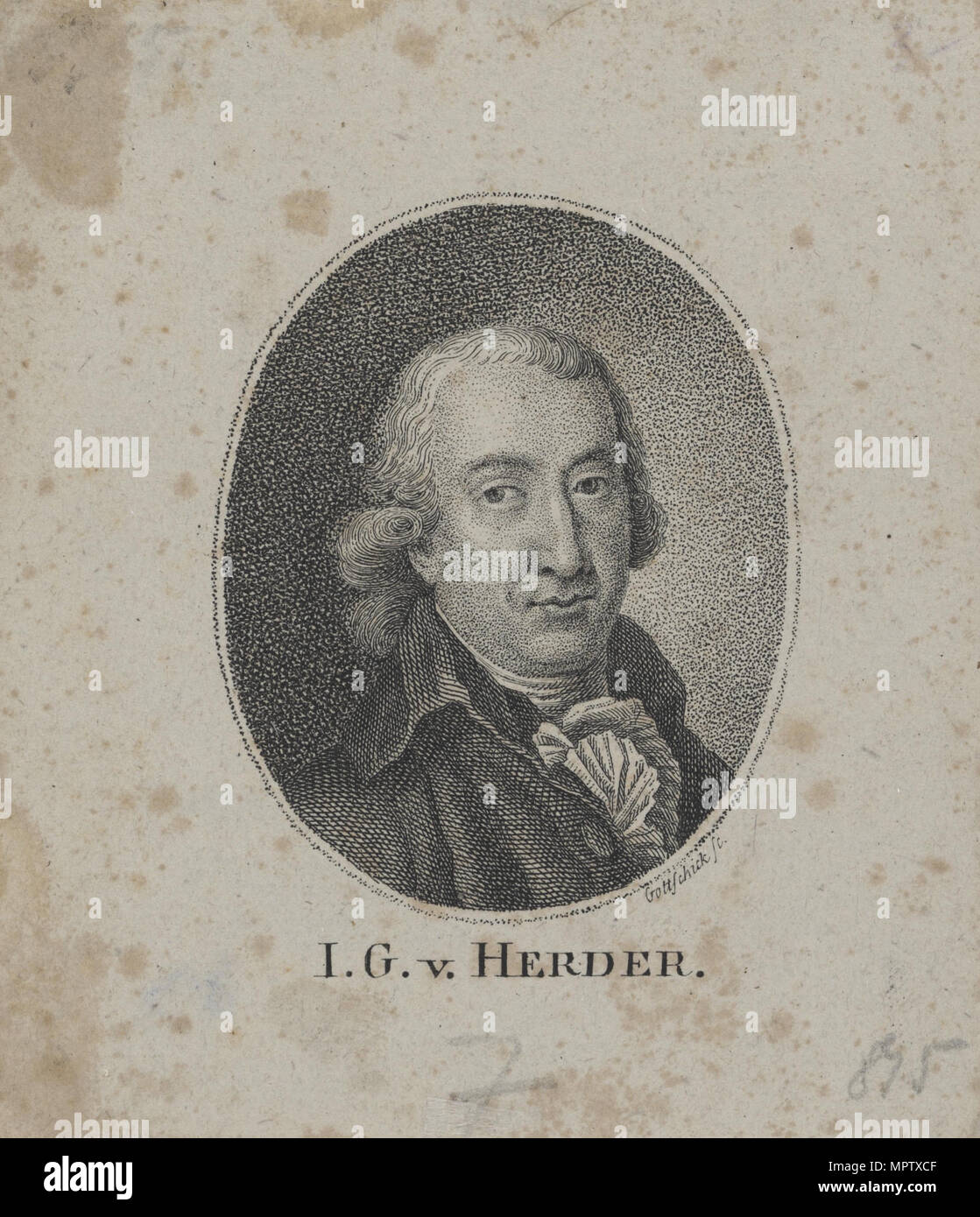 Portrait von Johann Gottfried von Herder (1744-1803). Stockfoto
