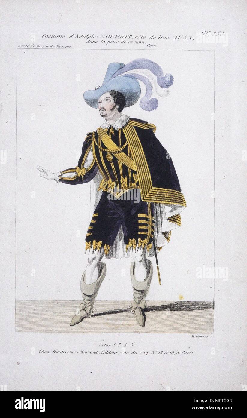 Kostüme für die Oper Don Giovanni von Wolfgang Amadeus Mozart. Stockfoto