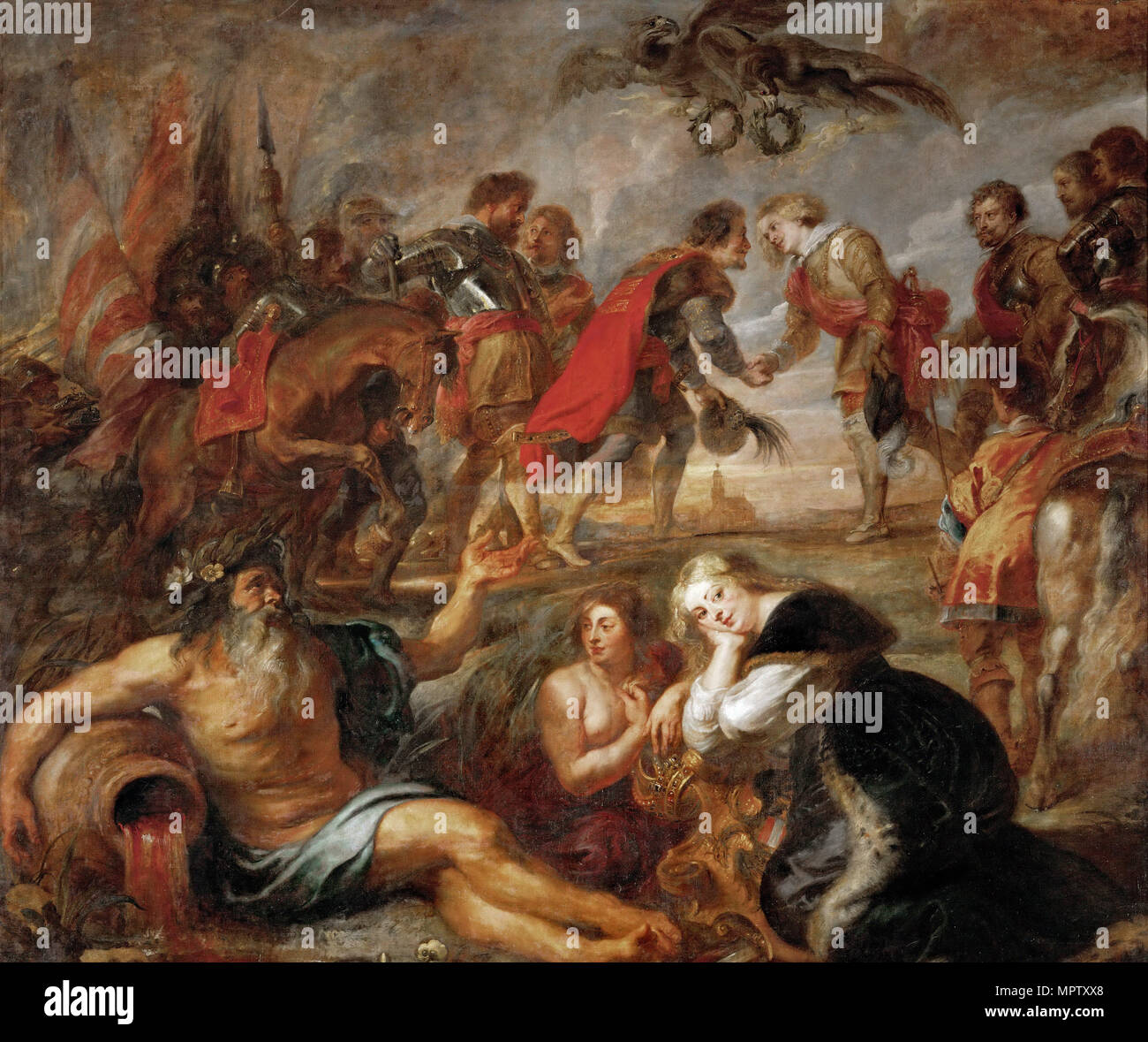 Das Treffen der König Ferdinand von Ungarn und Kardinal Infante Ferdinand vor der Schlacht von Noerdli Stockfoto