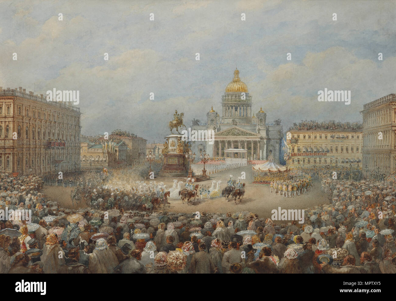 Eröffnungsfeier der Denkmal für Nikolaus I. auf dem Mariinsky Square. Stockfoto