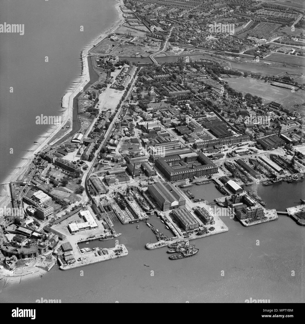 Sheerness Naval Dockyard. Artist: Aerofilms. Stockfoto