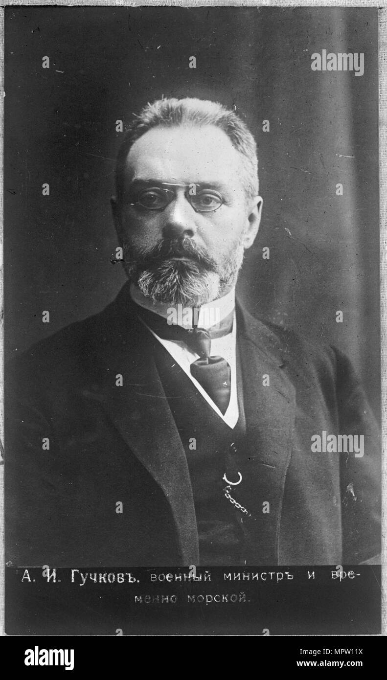 Alexander Iwanowitsch Gutschkow (1862-1936), 1917. Stockfoto