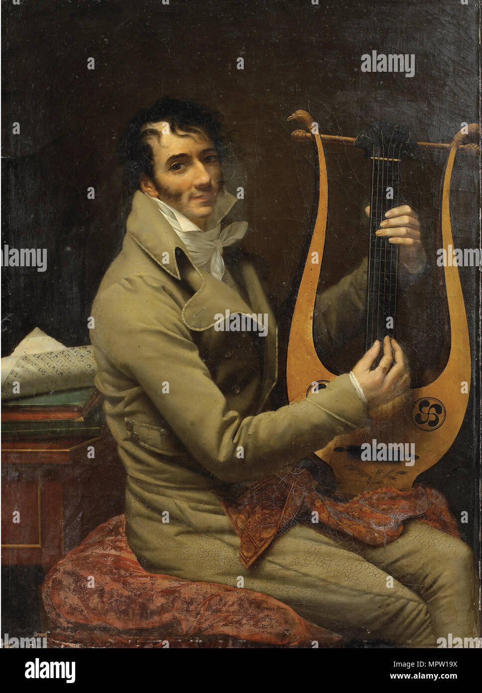 Portrait von Jean-Dominique Fabry Garat spielen eine Lyra, ca 1802-1805. Stockfoto