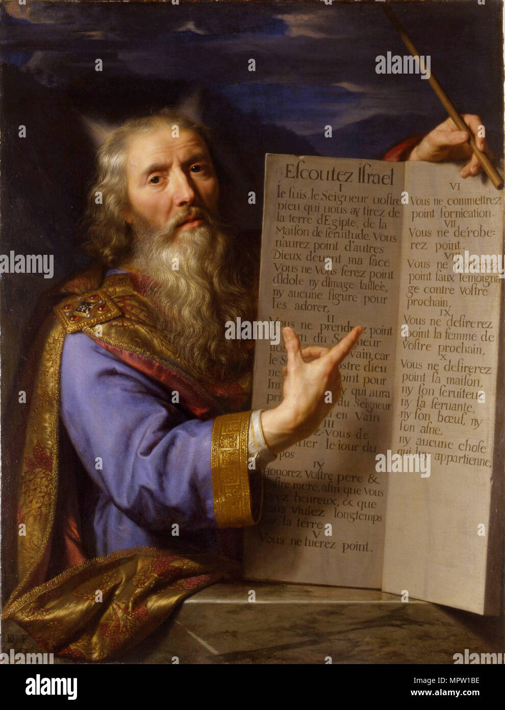 Mose mit den Zehn Geboten, C. 1650-1660. Stockfoto