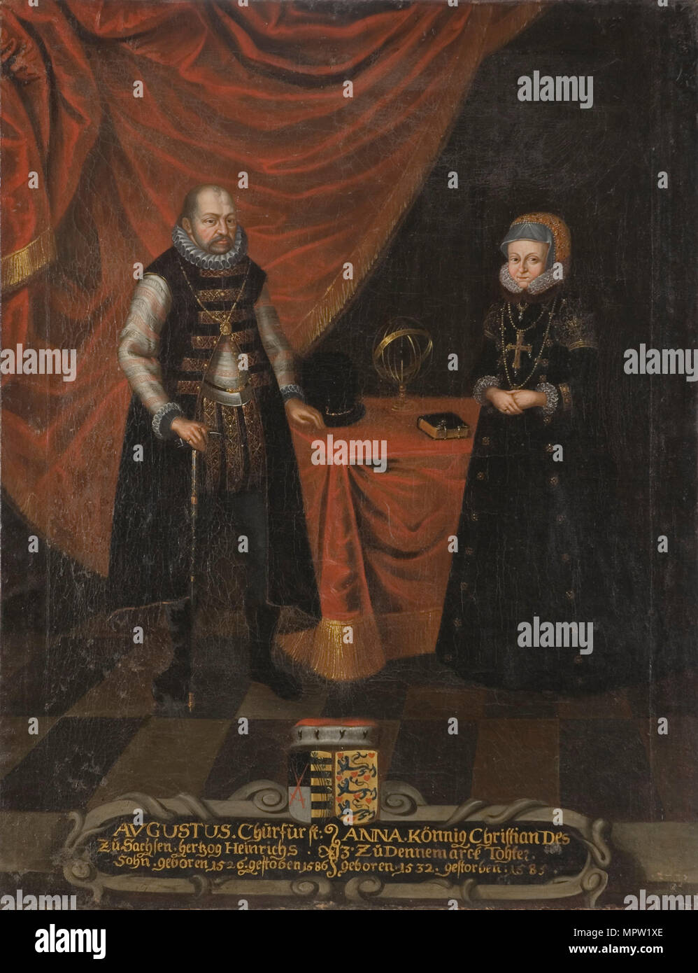 Portrait von Augustus (1526-1586), Kurfürst von Sachsen und Anna von Dänemark (1532-1585), kurfürstin von Sa Stockfoto