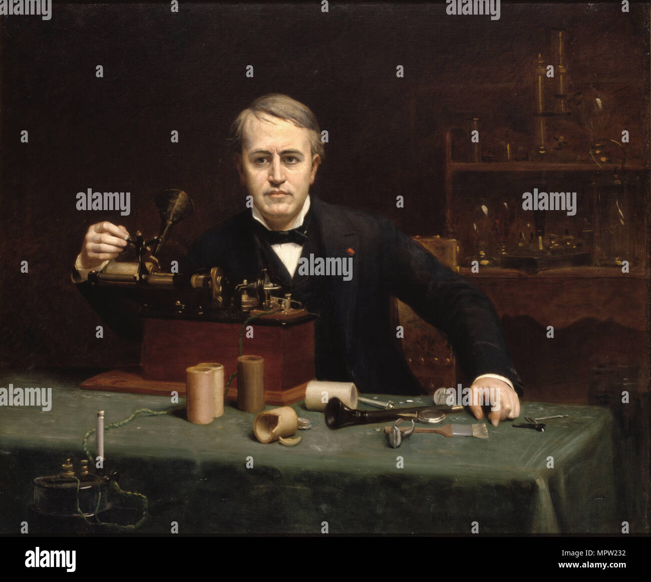 Portrait von Thomas Alva Edison (1847-1931), 1890. Stockfoto