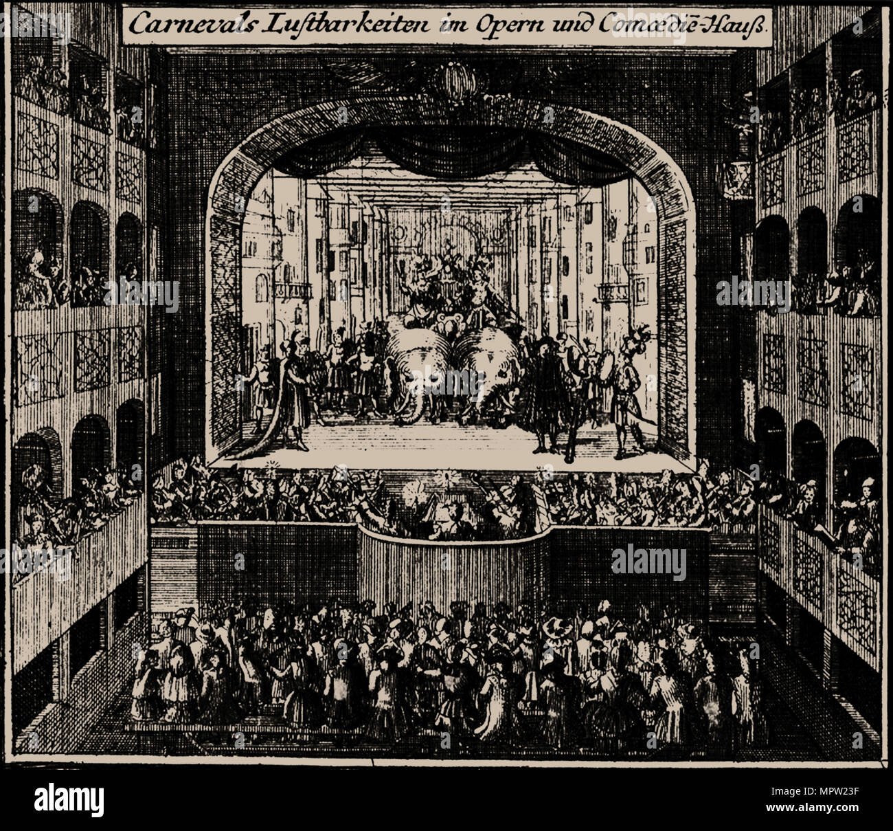 Markgraf Theater in Erlangen, 1721. Stockfoto