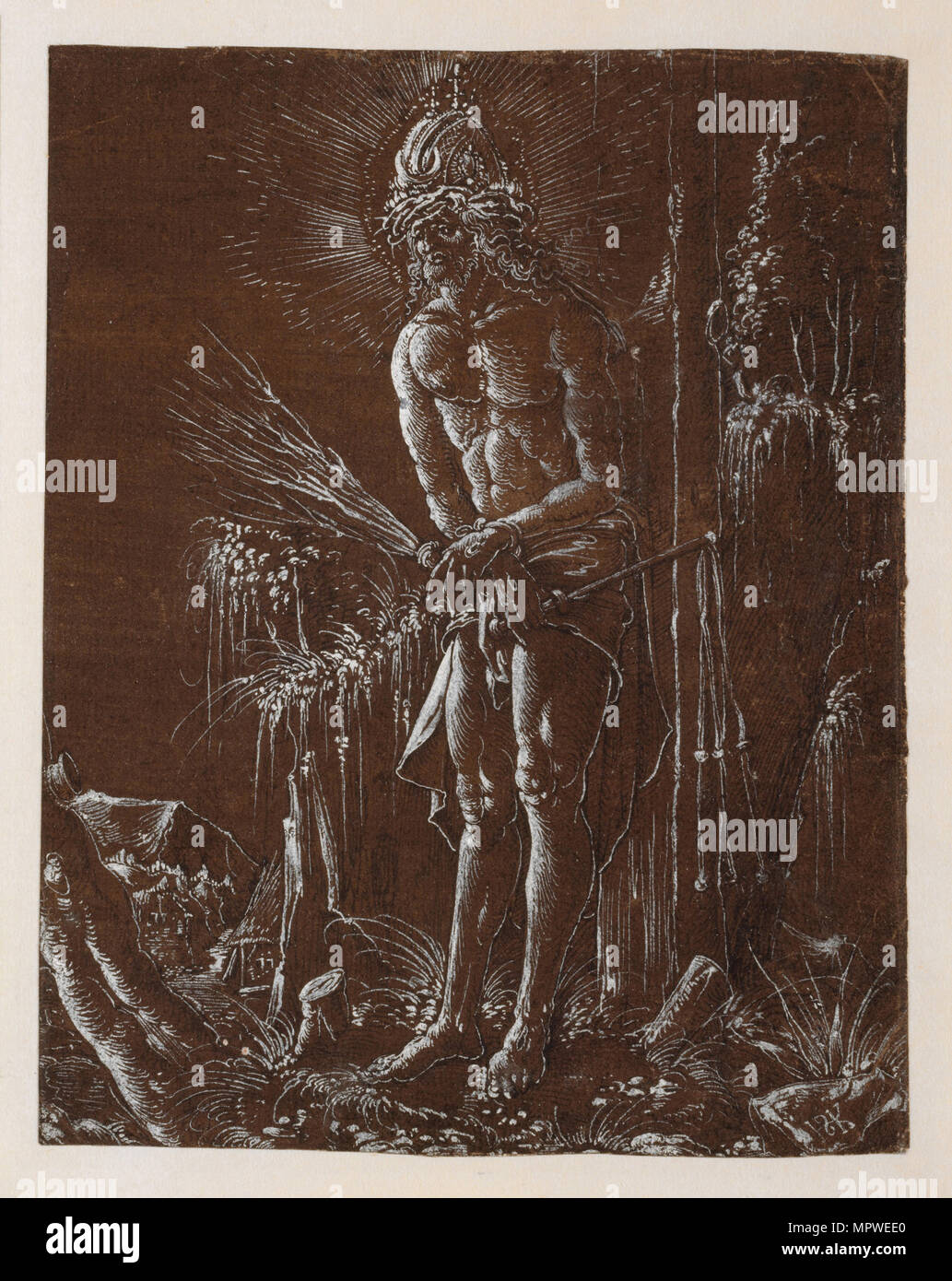 Der gekrönte Christus als Schmerzensmann, ca 1514. Stockfoto